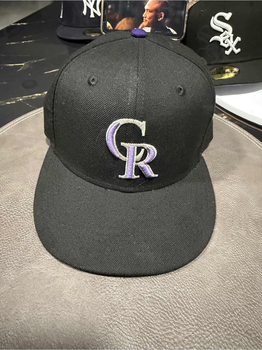 MLB Colorado Rockies Black and Purple Snapback Cap